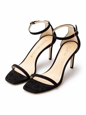 Stuart Weitzman Amelina Suede Heeled Sandal - Size 7.5B